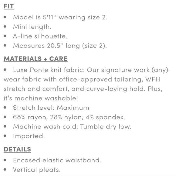 NEW Torrid Ponte Knit Black Pleated Circle Skirt Sz 0X L XL Office Work Skater - Picture 2 of 7